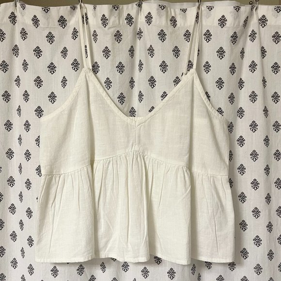 Textured Cotton Peplum Tank Top - Picture 3 of 10